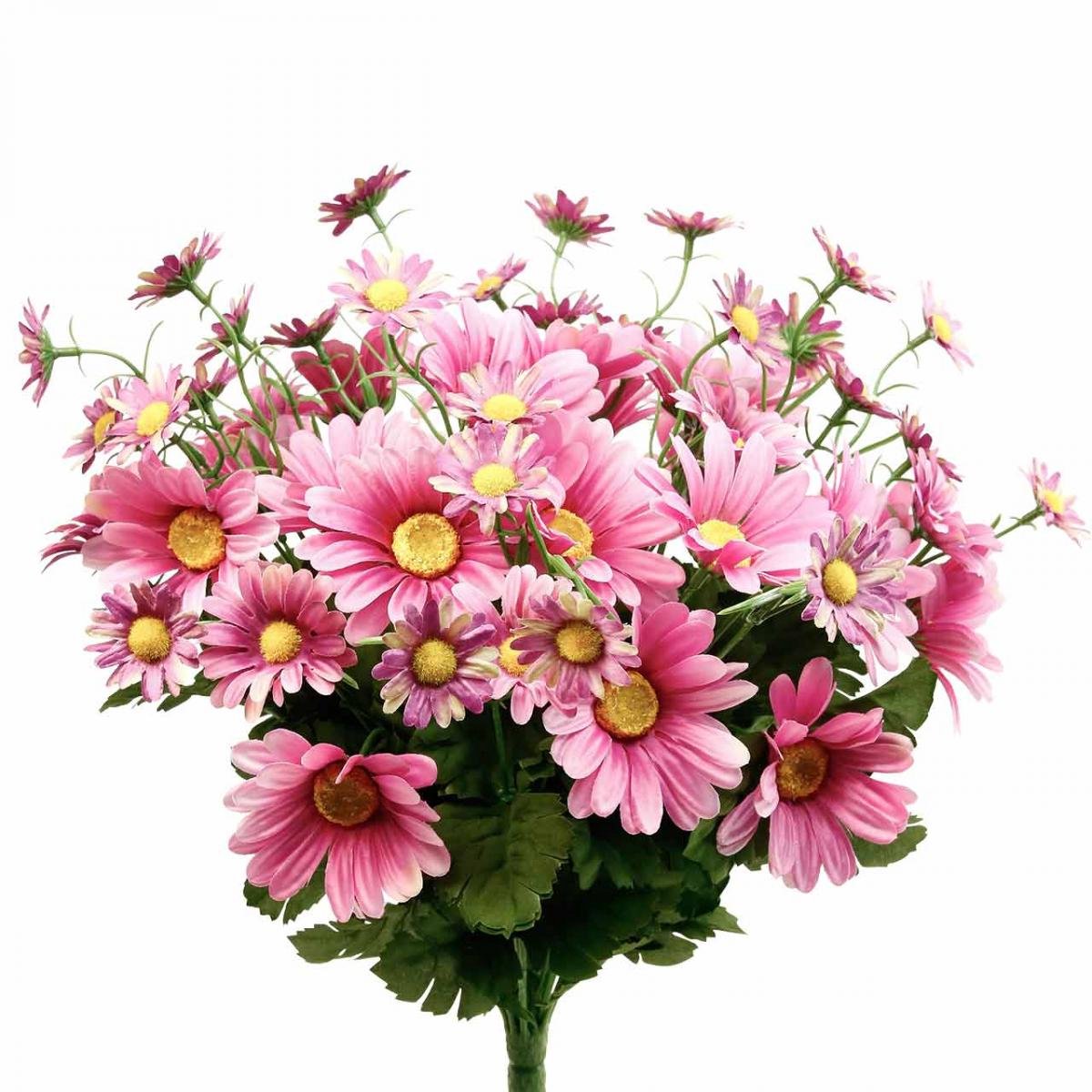 Viana Kunstmadeliefjes boeket kunstbloemen roze 44cm