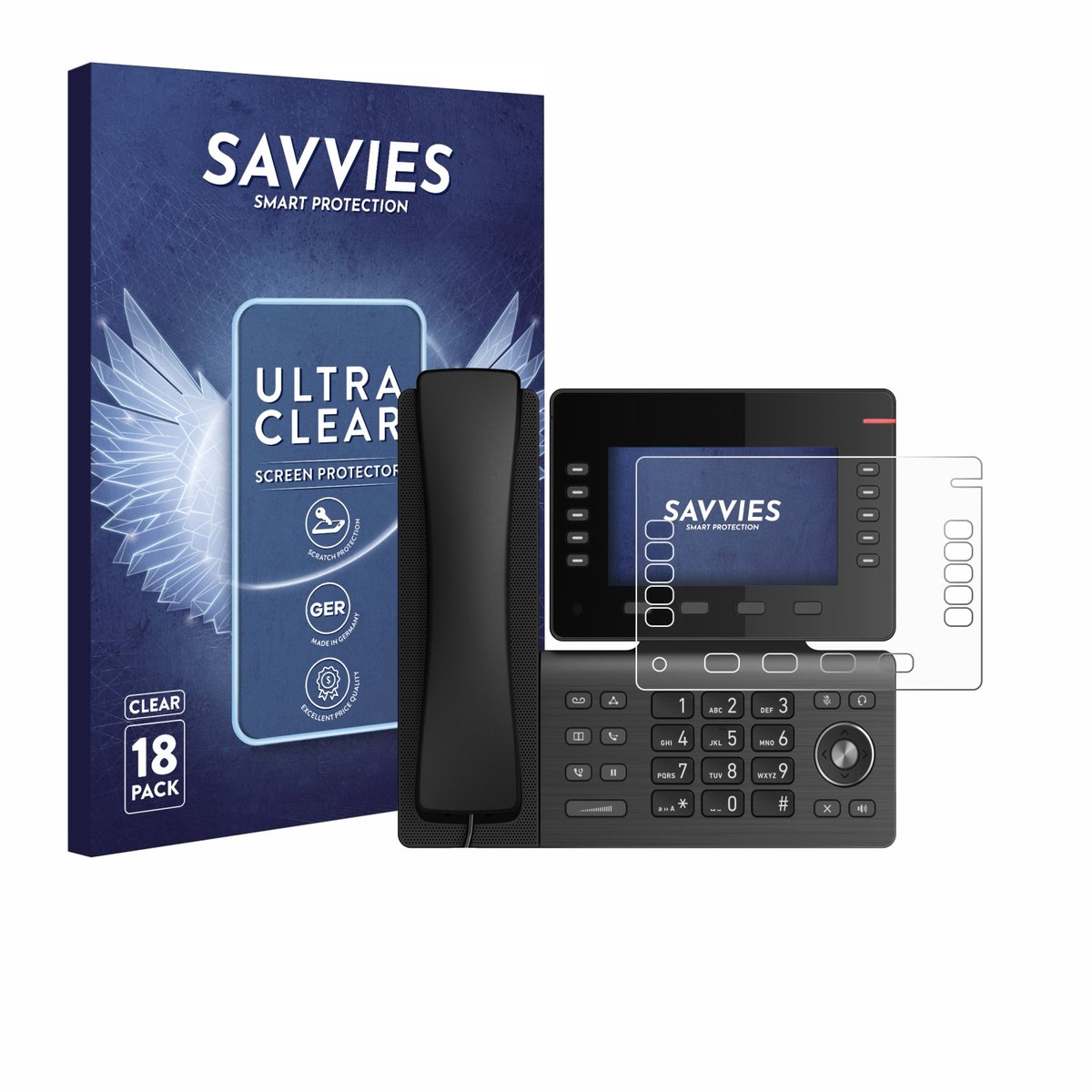 Savvies - Screenprotector voor Snom D865 - Folie Beschermfolie transparant 18 Stuks