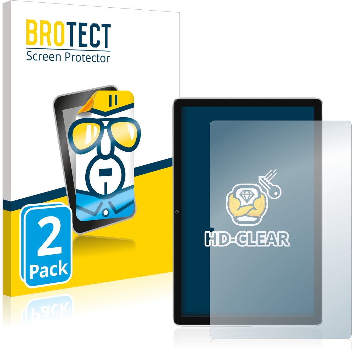 BROTECT - Screenprotector voor Blackview Tab 13 - Folie Beschermfolie transparant 2 Stuks