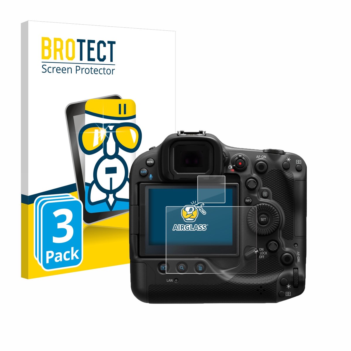 Screenprotector 3 Stuks voor Canon EOS R3 Beschermglas transparant