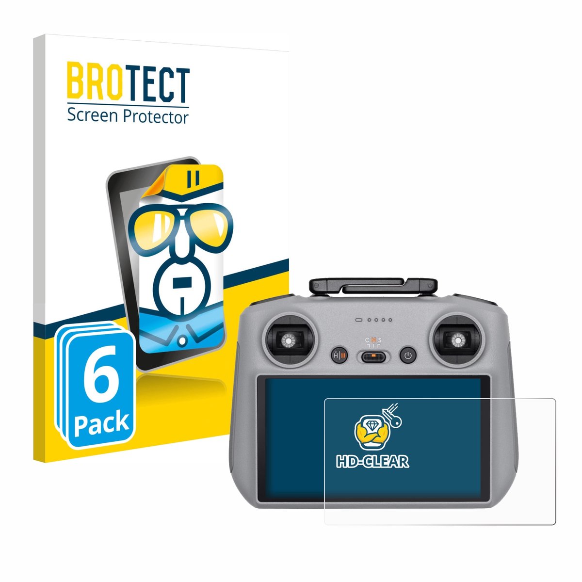 BROTECT - Screenprotector voor DJI RC 2 - Folie Beschermfolie transparant 6 Stuks