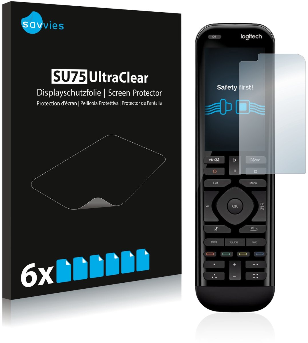 Savvies - Screenprotector voor Logitech Harmony Elite - Folie Beschermfolie transparant 6 Stuks