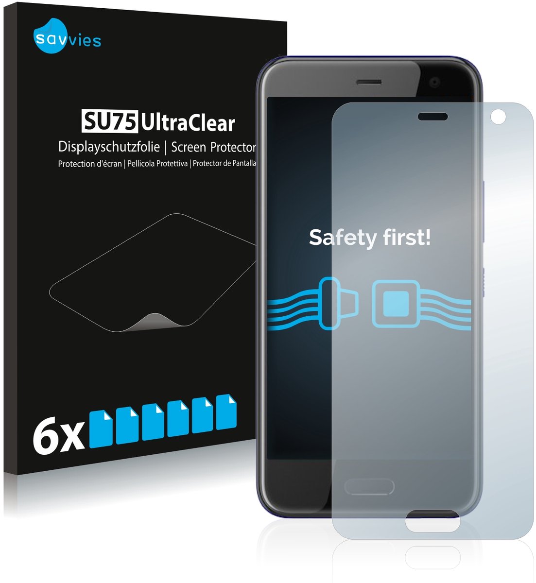 Savvies - Screenprotector voor HTC U11 Life - Folie Beschermfolie transparant 6 Stuks