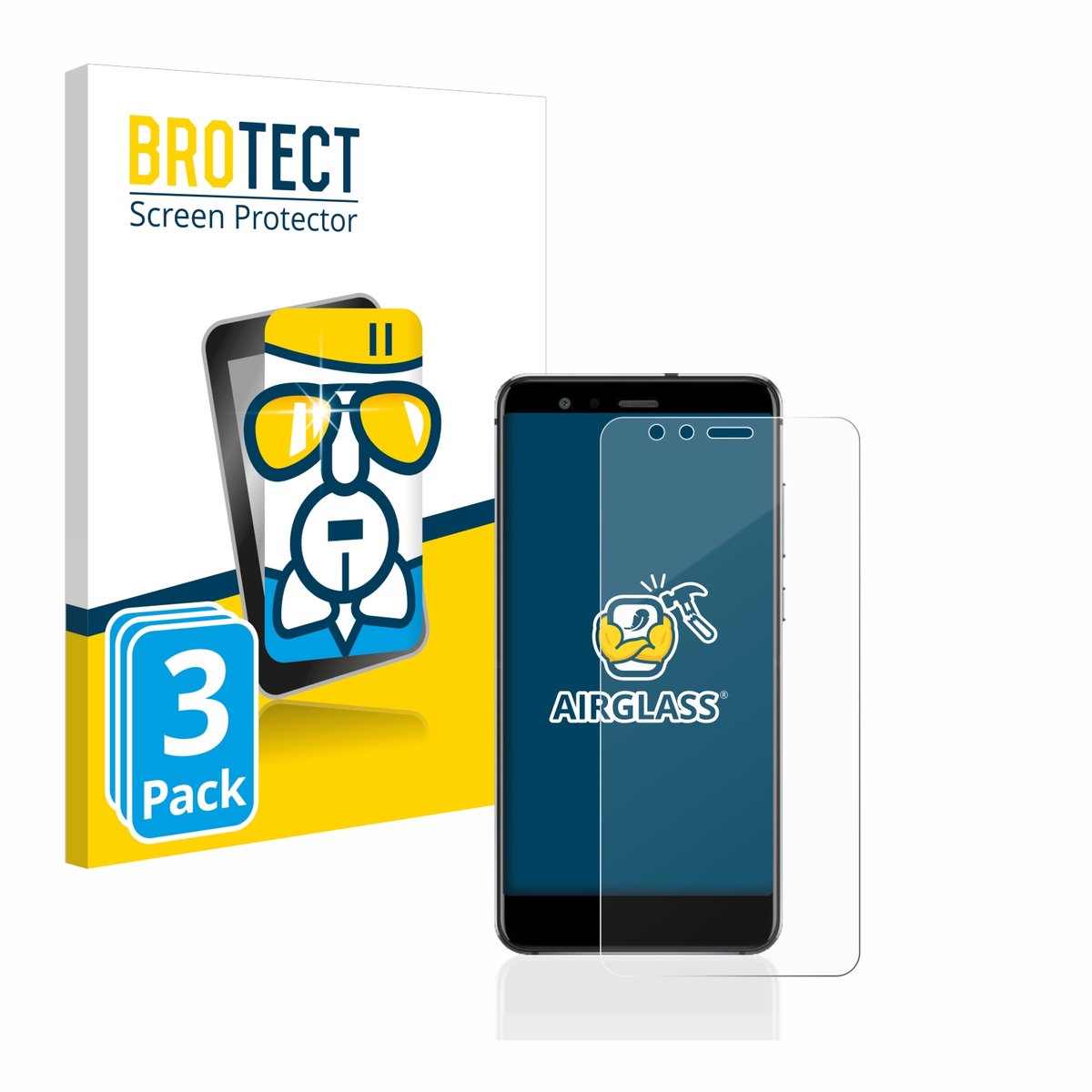Screenprotector 3 Stuks voor Huawei P10 Lite Beschermglas transparant