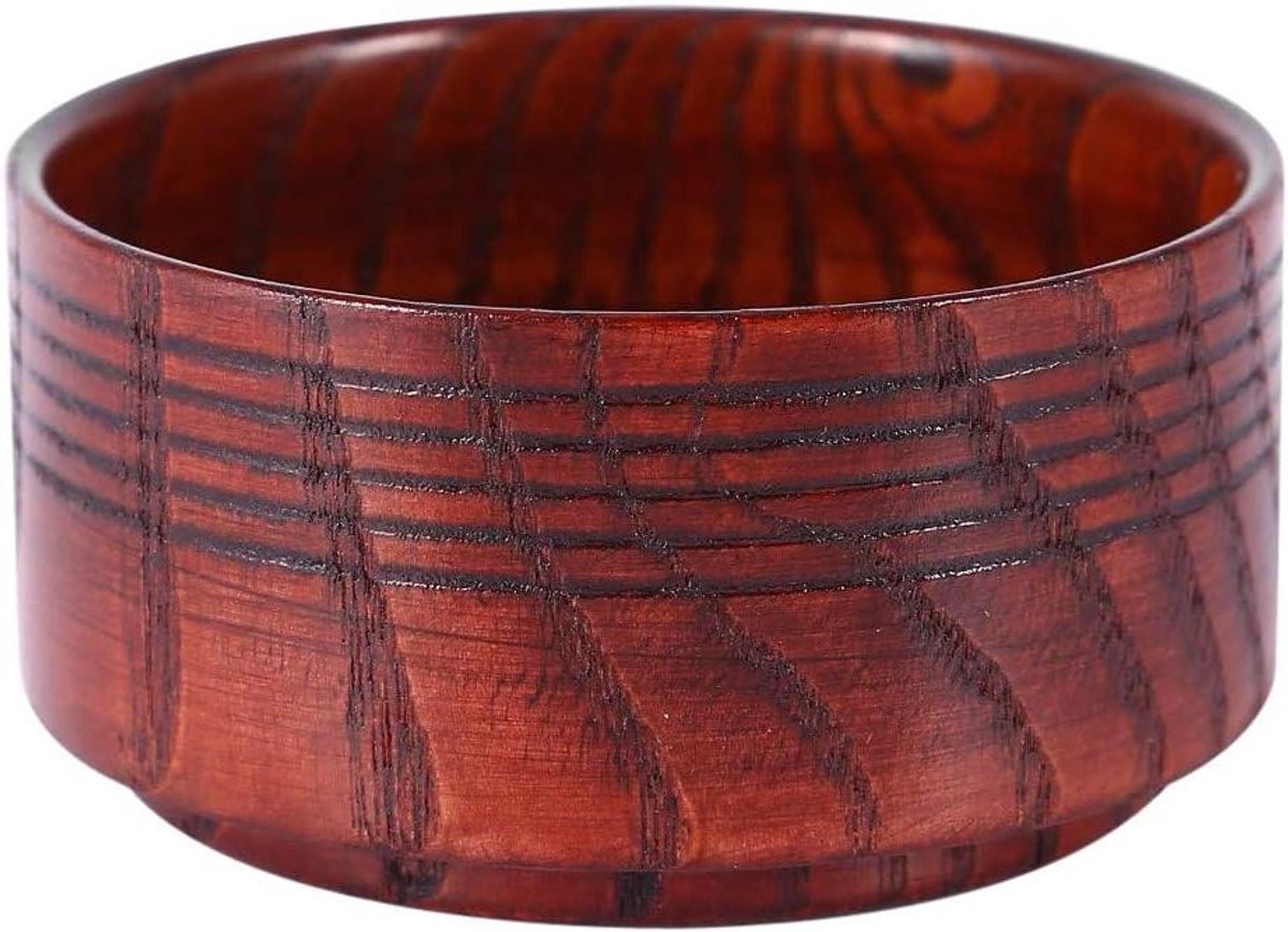 Houten scheerkom met zoolplaat voor heren - Natuurlijke scheermes accessoire - Luxe scheerschuim kom