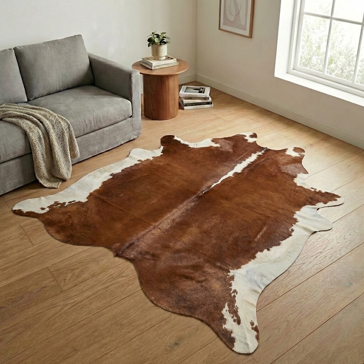 Koeienhuid Vloerkleed XL (Groot) - Effen-solid - 235 x 232 cm - Koeienkleed / Koeienvel / Dierenvel / Dierenhuid / Koehuid Tapijt