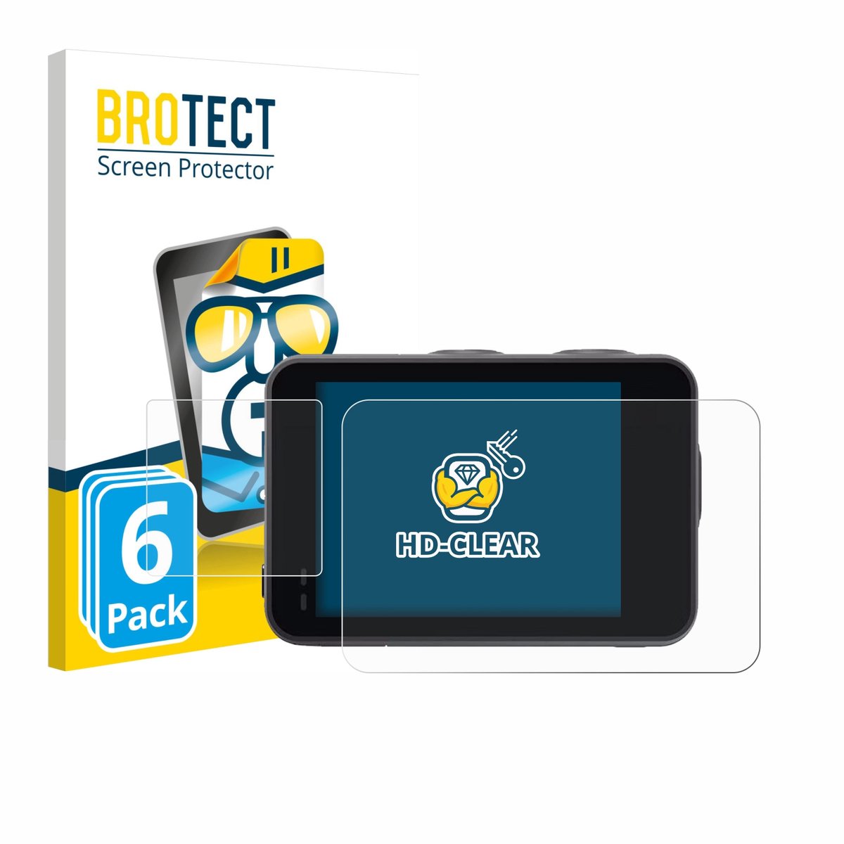 BROTECT - Screenprotector voor Akaso Brave 7 - Folie Beschermfolie transparant 6 Stuks