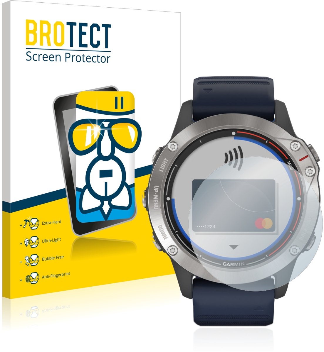 Screenprotector voor Garmin quatix 6 Beschermglas transparant