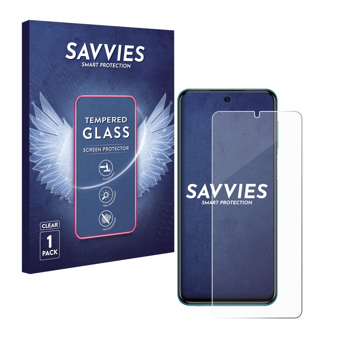 Savvies - Glas Screenprotector voor Xiaomi Redmi Note 9 Pro Max - Gehard Beschermglas 9H