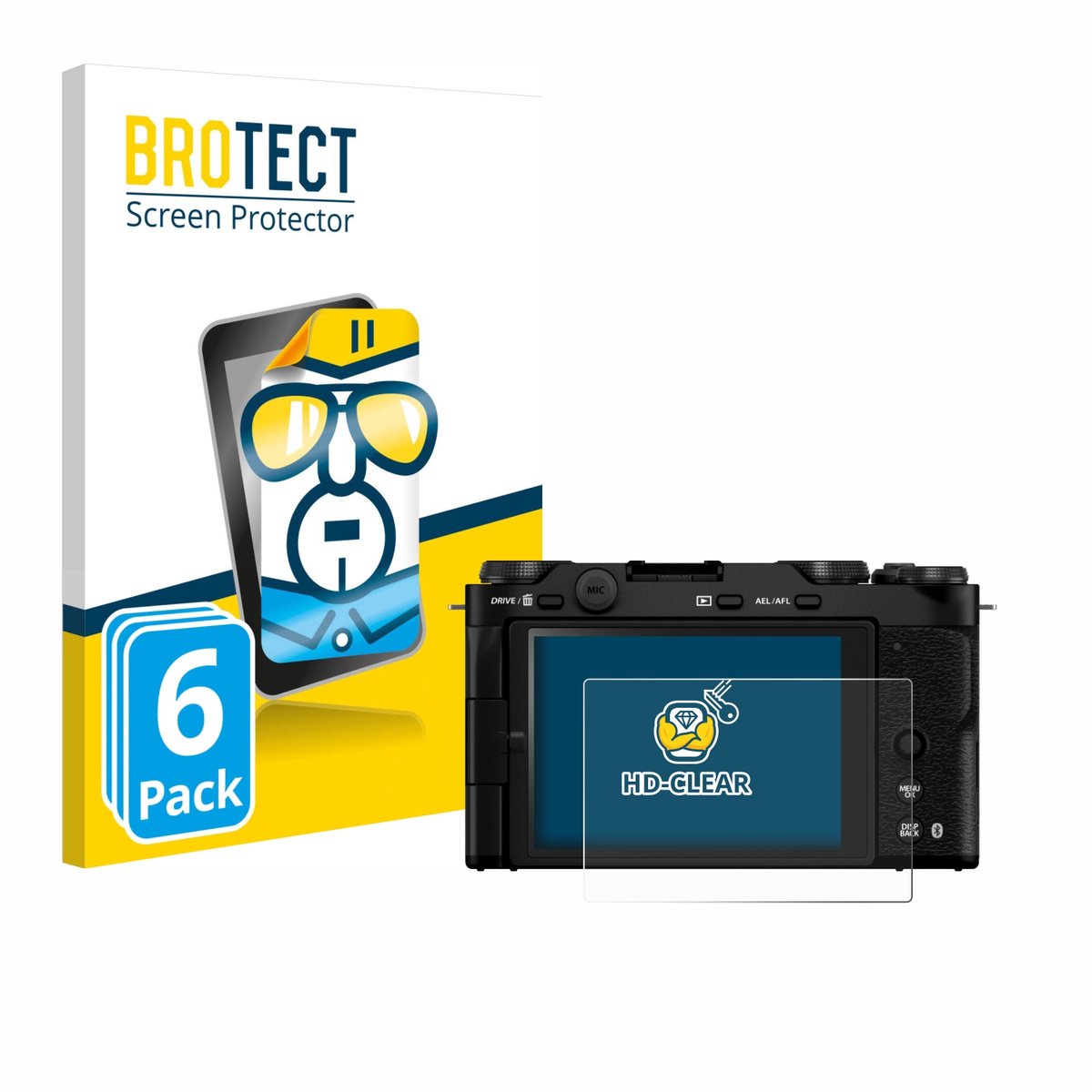 BROTECT - Screenprotector voor Fujifilm X-M5 - Folie Beschermfolie transparant 6 Stuks