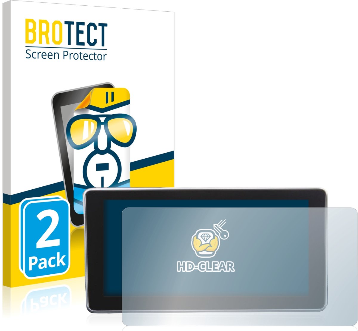 BROTECT - Screenprotector voor Audi A4 B9 2016 - Folie Beschermfolie transparant 2 Stuks