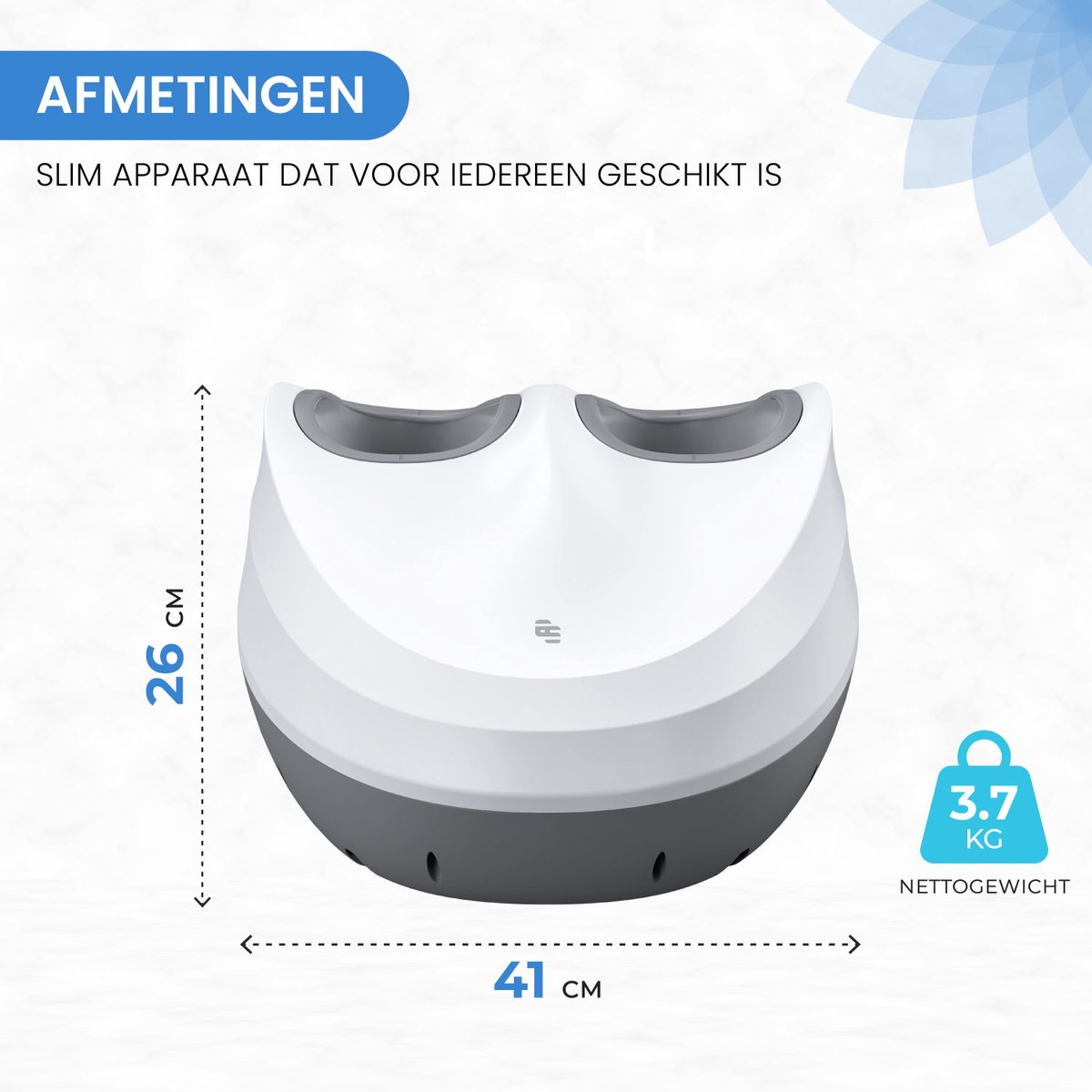 El Suvon Voetmassage Apparaat - Infrarood Warmte - Shiatsu en Compressie Massage - Bloedsomloop Voet en Been - Wasbare voering thumbnail 4
