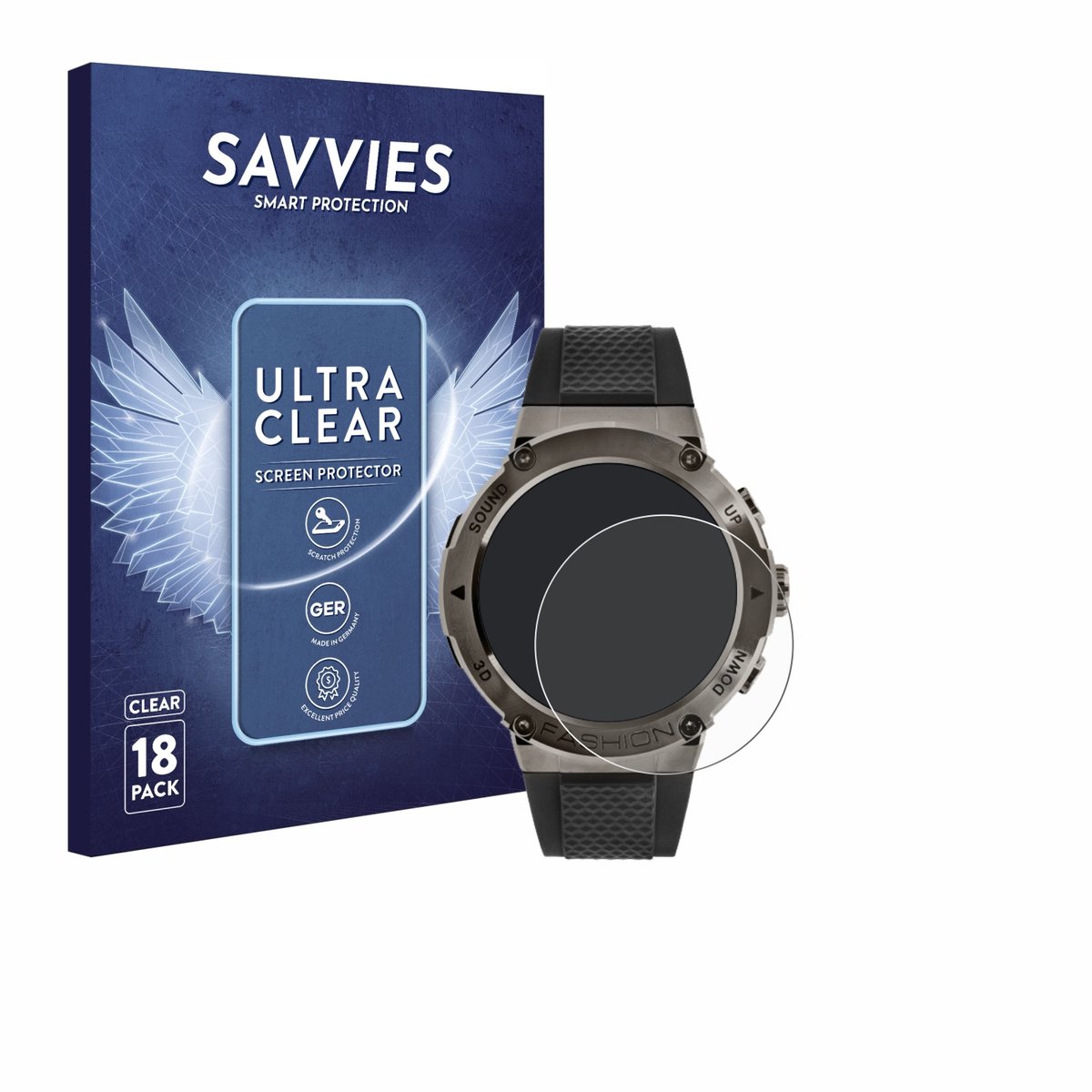 Savvies - Screenprotector voor Watchmark G-Wear - Folie Beschermfolie transparant 18 Stuks