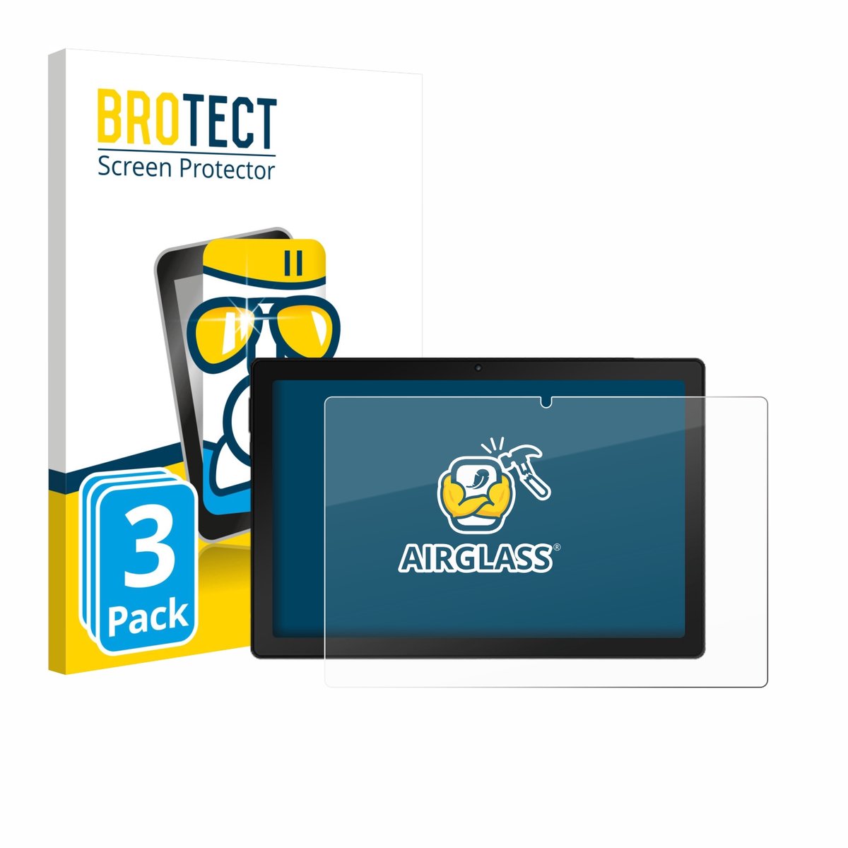 Screenprotector 3 Stuks voor MUISOO A10 10.1" Beschermglas transparant