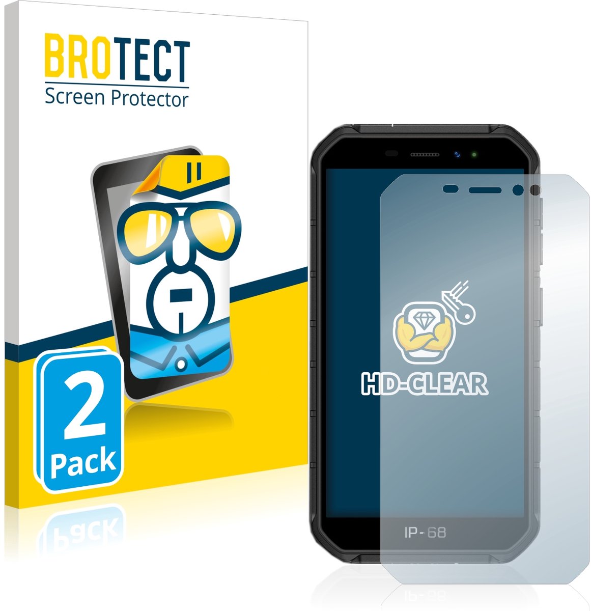 BROTECT - Screenprotector voor Ulefone Armor X7 - Folie Beschermfolie transparant 2 Stuks