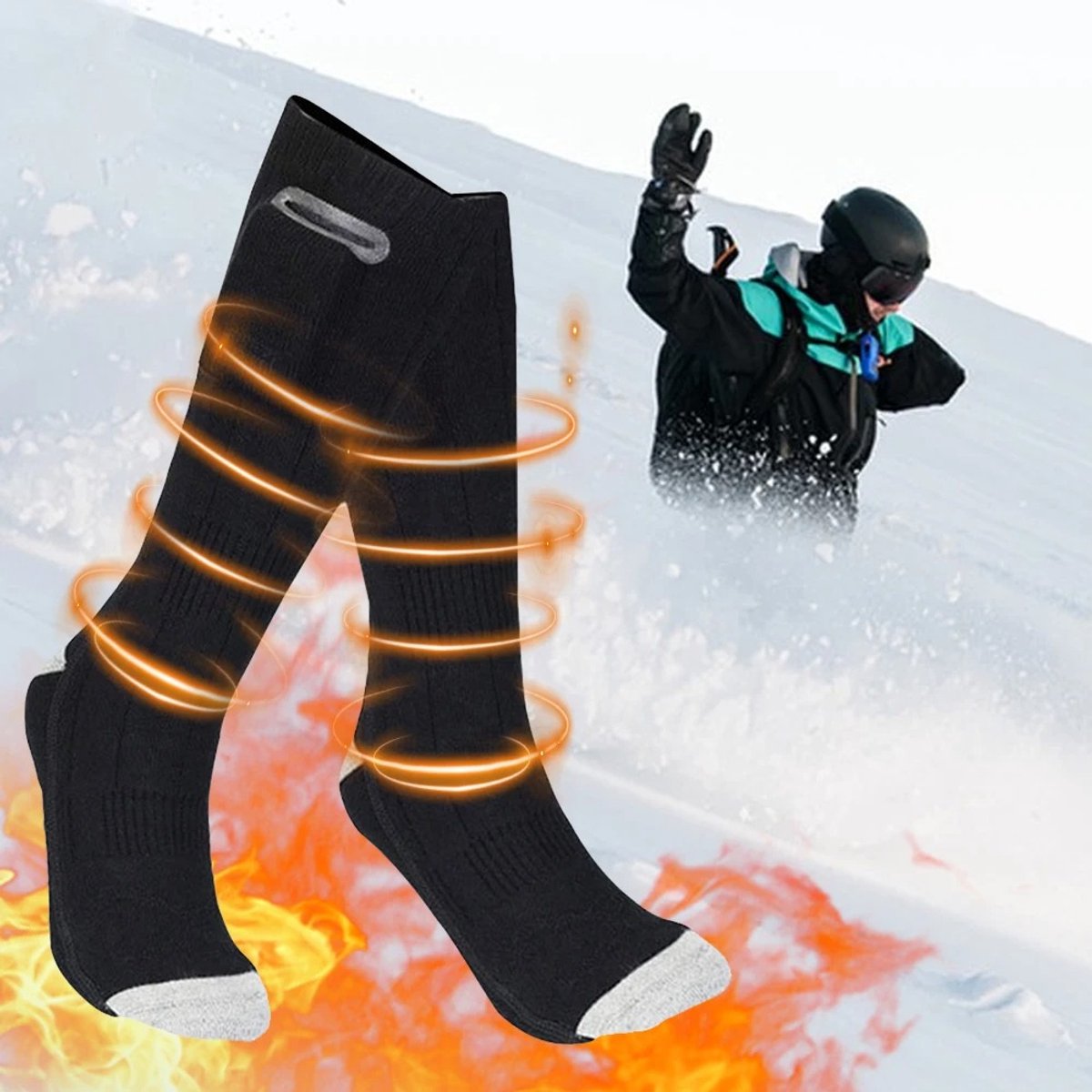Zolara Verwarmde sokken Elektrische sokken Skisokken Wintersport Wintersportsokken – 36-45 Zwart