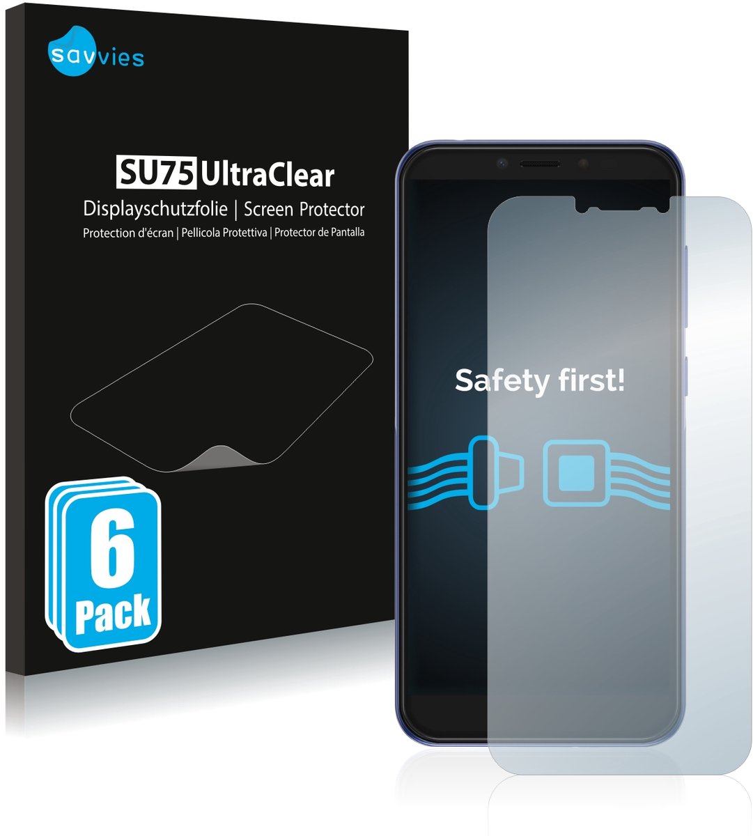 Savvies - Screenprotector voor Alcatel 1S 2019 - Folie Beschermfolie transparant 6 Stuks