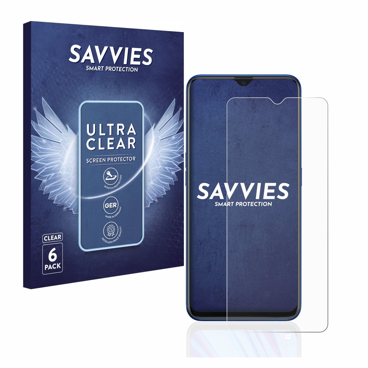 Savvies - Screenprotector voor Oppo A9 2020 - Folie Beschermfolie transparant 6 Stuks