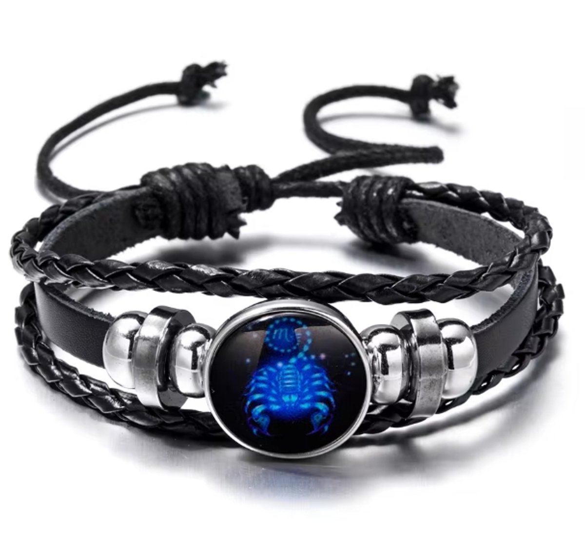 Actie4you® - Sterrenbeeld Armband - Verstelbare armband - Hanger sterrenbeeld - Gevlochten armband - Horoscoop – Glow in Dark - Schorpioen
