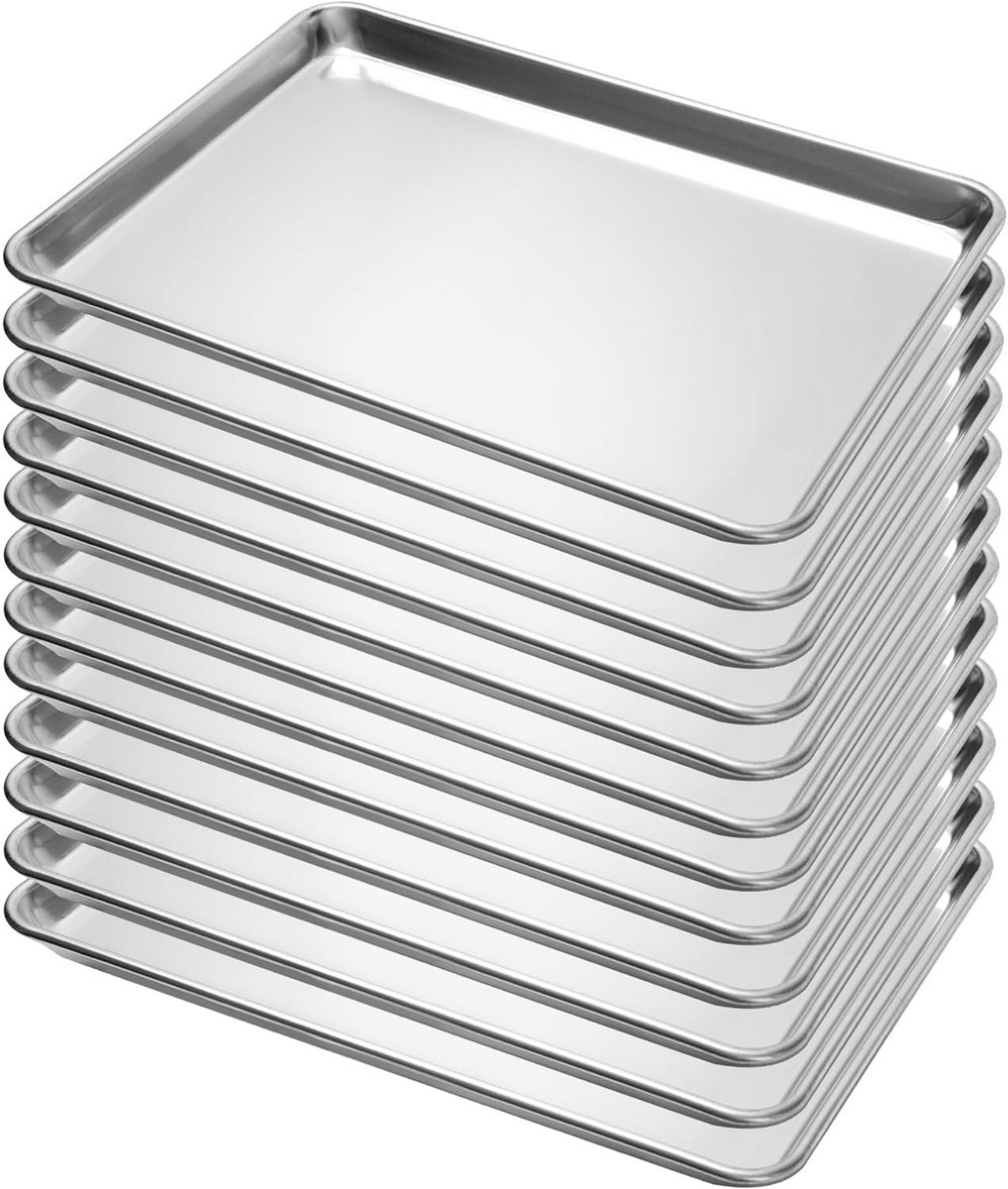 12 Stuks Half Formaat Bakplaat Aluminium Antiaanbak Ovenbladen XXL