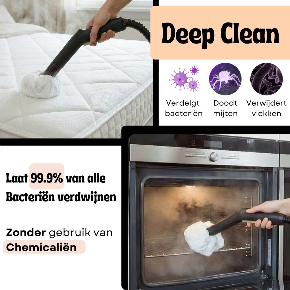BambiClean SteamBuddyPro: 4 bar en 2,5 liter thumbnail 4
