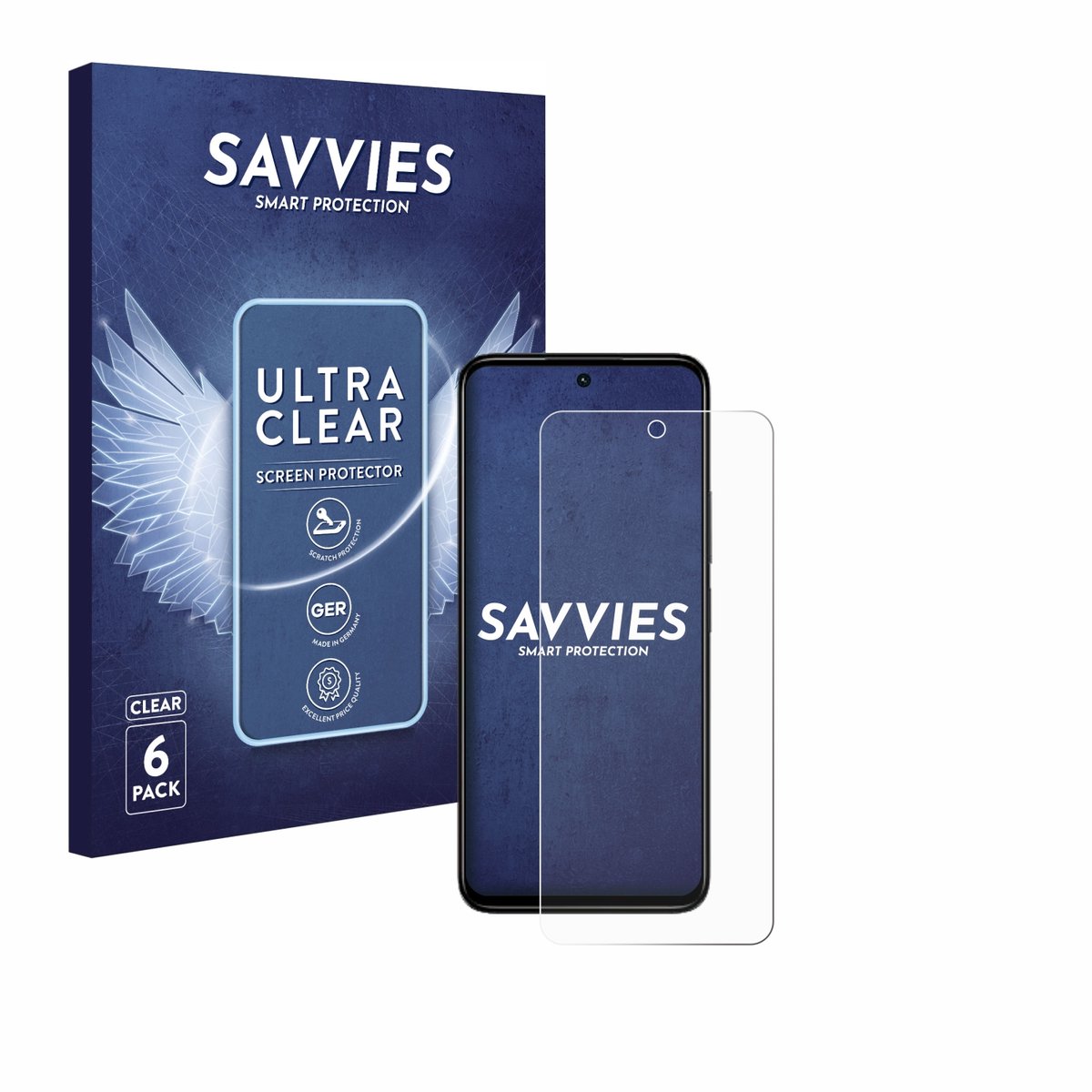 Savvies - Screenprotector voor Xiaomi Redmi 13 - Folie Beschermfolie transparant 6 Stuks