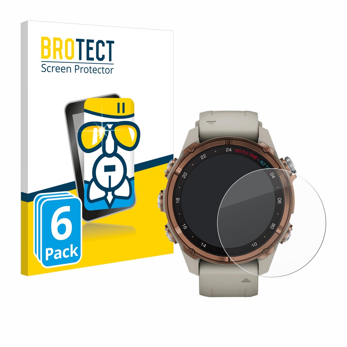 Screenprotector 6 Stuks voor Garmin Descent Mk3 (43 mm) Beschermglas transparant