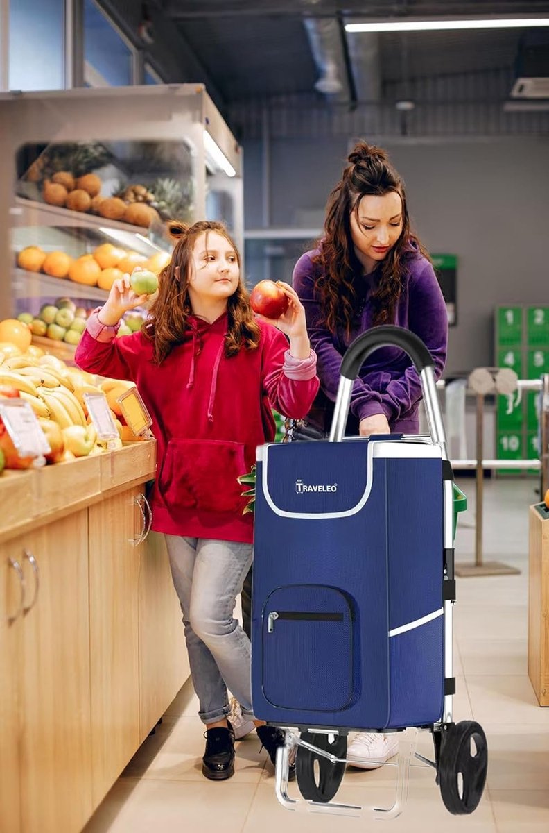 Boodschappentrolley 56 liter - Stabiel en lichtgewicht winkelwagentje