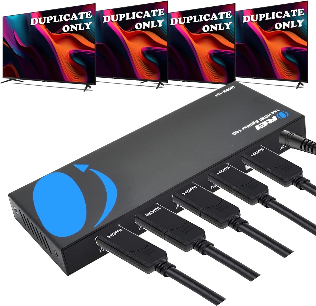 4K HDMI Splitter 1x4 - 4K @ 60Hz, HDMI 2.0, HDCP 2.0, Tot 4 Schermen Dupliceren