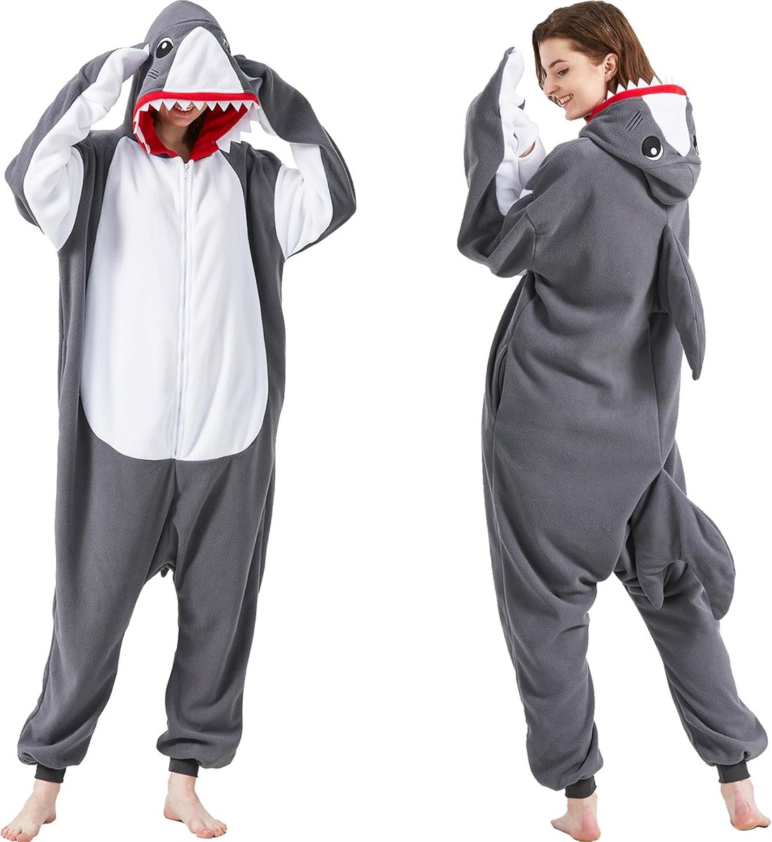 Unisex Volwassen Haai Onesie Cosplay Pyjama voor Halloween