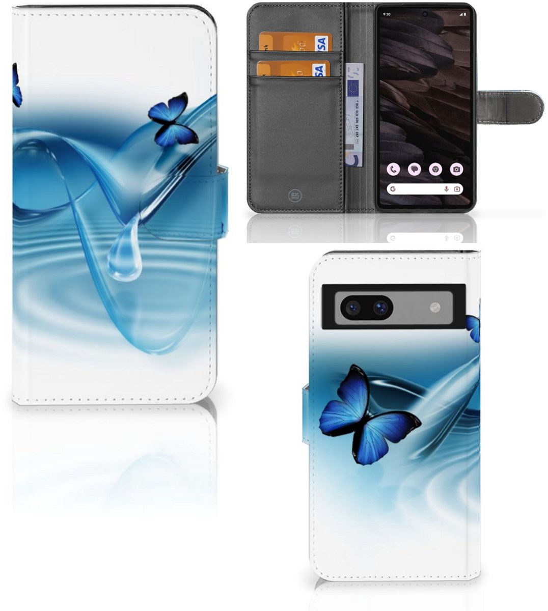 Google Pixel 7A Telefoonhoesje met Pasjes Vlinders