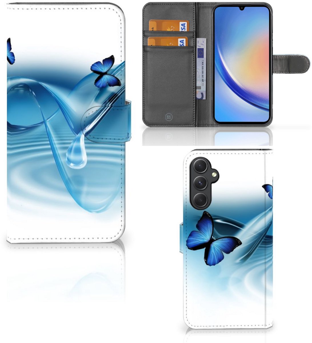 Samsung Galaxy A24 4G Telefoonhoesje met Pasjes Vlinders