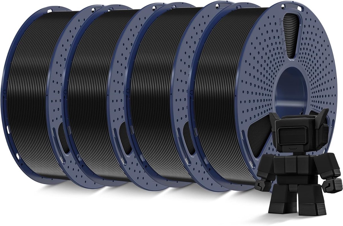 Hoge snelheid 3D-printerfilament 1,75 mm - 4 kg zwart PLA-filament voor snel printen
