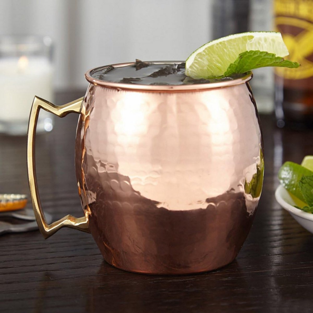 Moskou Mule gehamerd koper 18 Ounce Drinkbeker, Set van 8 door Home Select