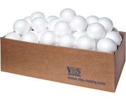VBS Großhandelspackung Set van 50 piepschuimballen ø 7 cm witte bal knutselen
