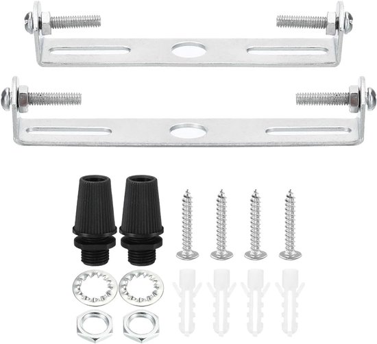 Universele plafondlamp bevestigingsset staal M4 90-100 mm, montagebeugels voor hanglampen en wandlampen