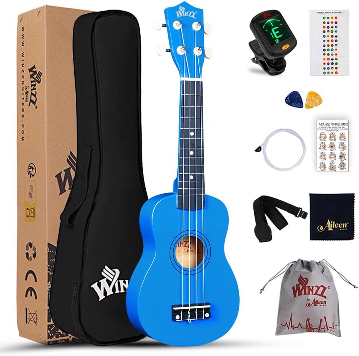 Sopraan Ukulele Beginnersset met Tas en Accessoires