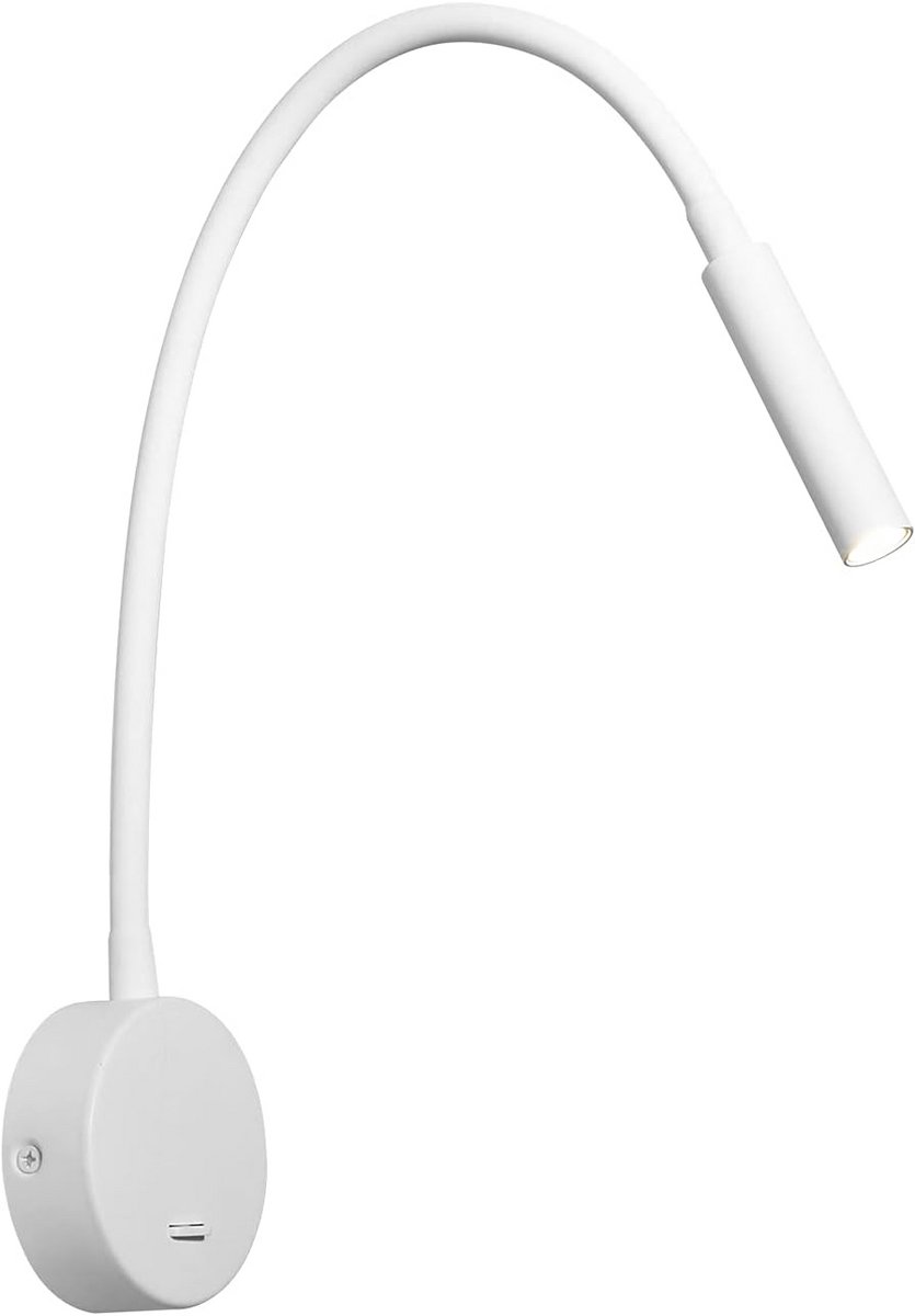 Wandlamp voor lezen met LED en zwanenhals - 3W warm wit licht voor slaapkamer en woonkamer