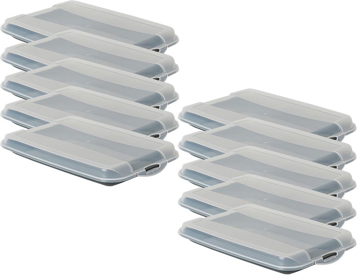 Set van 10 premium transparante vleeswarendozen - koelkastorganizer voor kaas en worst