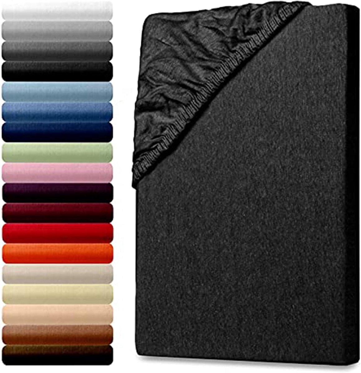 Hoeslaken 180 x 200 cm, Katoenen Beddoek met Elastiek, Oeko-Tex Standard 100