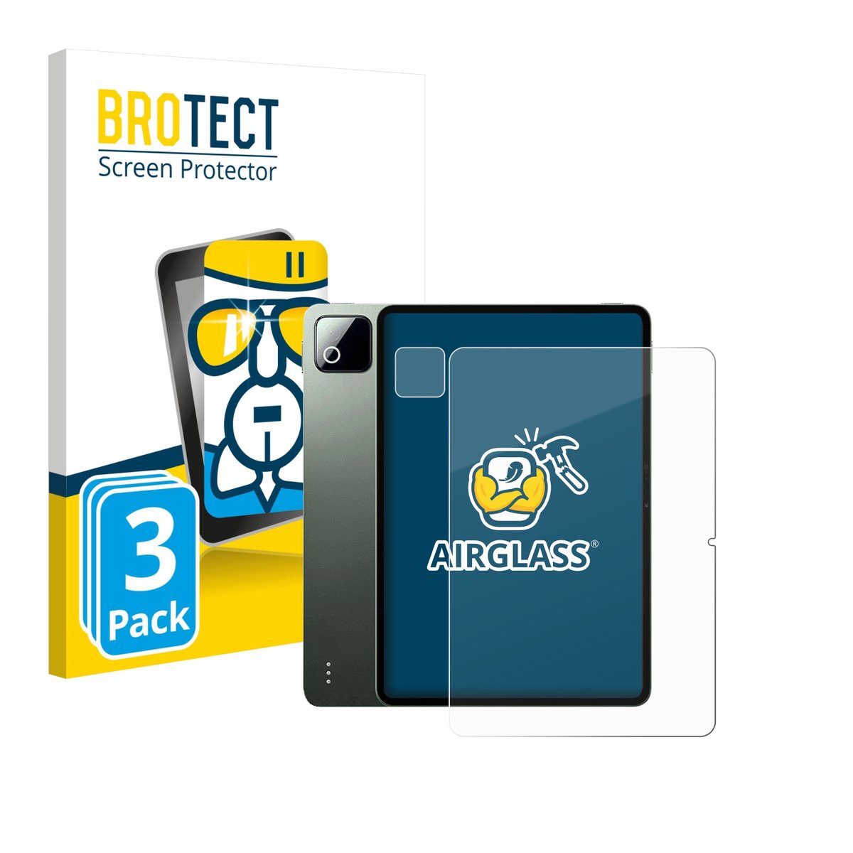 Screenprotector 3 Stuks voor Xiaomi Pad 8 Pro (Voor+Camera) Beschermglas transparant
