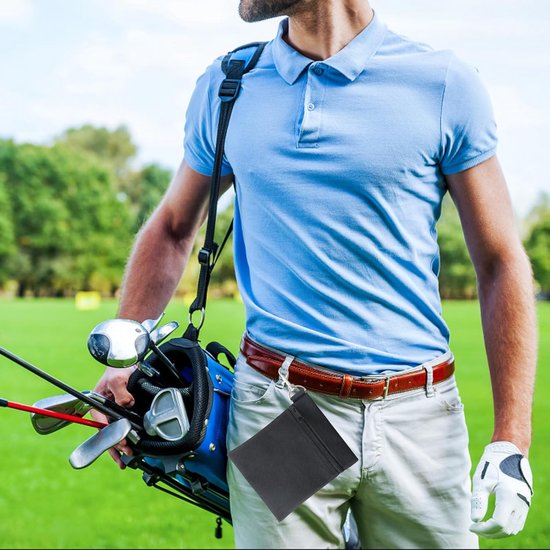 Golfbal Pouch Duurzaam - Golf Accessoire Handtas - Rits Golf Tee Bag - Beveiligde Houder - Nylon - 17x14x1cm - Golfaccessoire — afbeelding 3