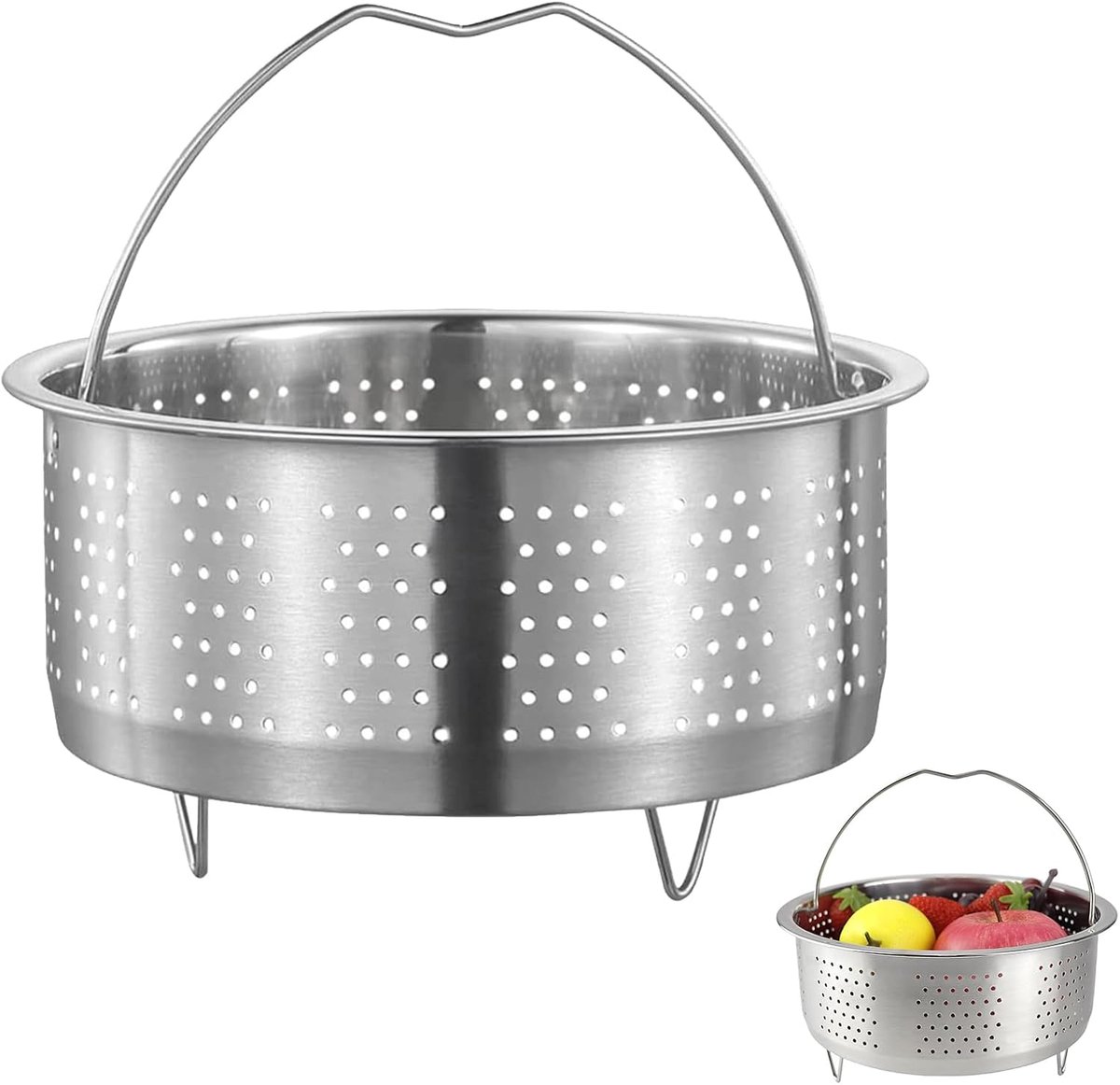 Stoompan van RVS 20 cm - Perfect voor het Stomen van Groenten, Fruit en Eieren