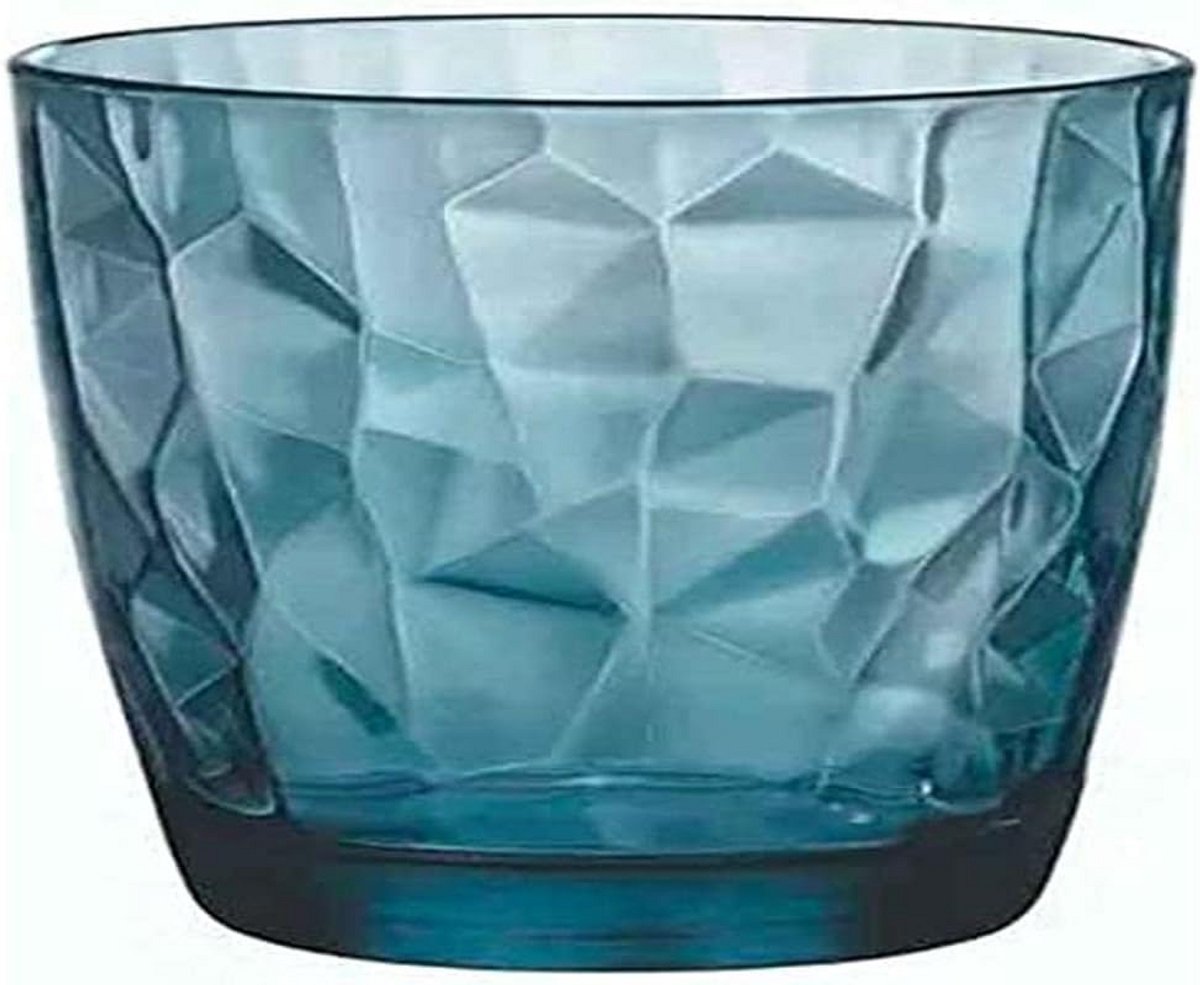 Diamantvormige Ocean Blue Whiskyglazen - 390 ml, Set van 6