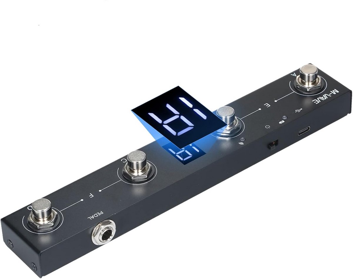 Draadloze MIDI-controller en oplaadbaar pedaal met 4 toetsen