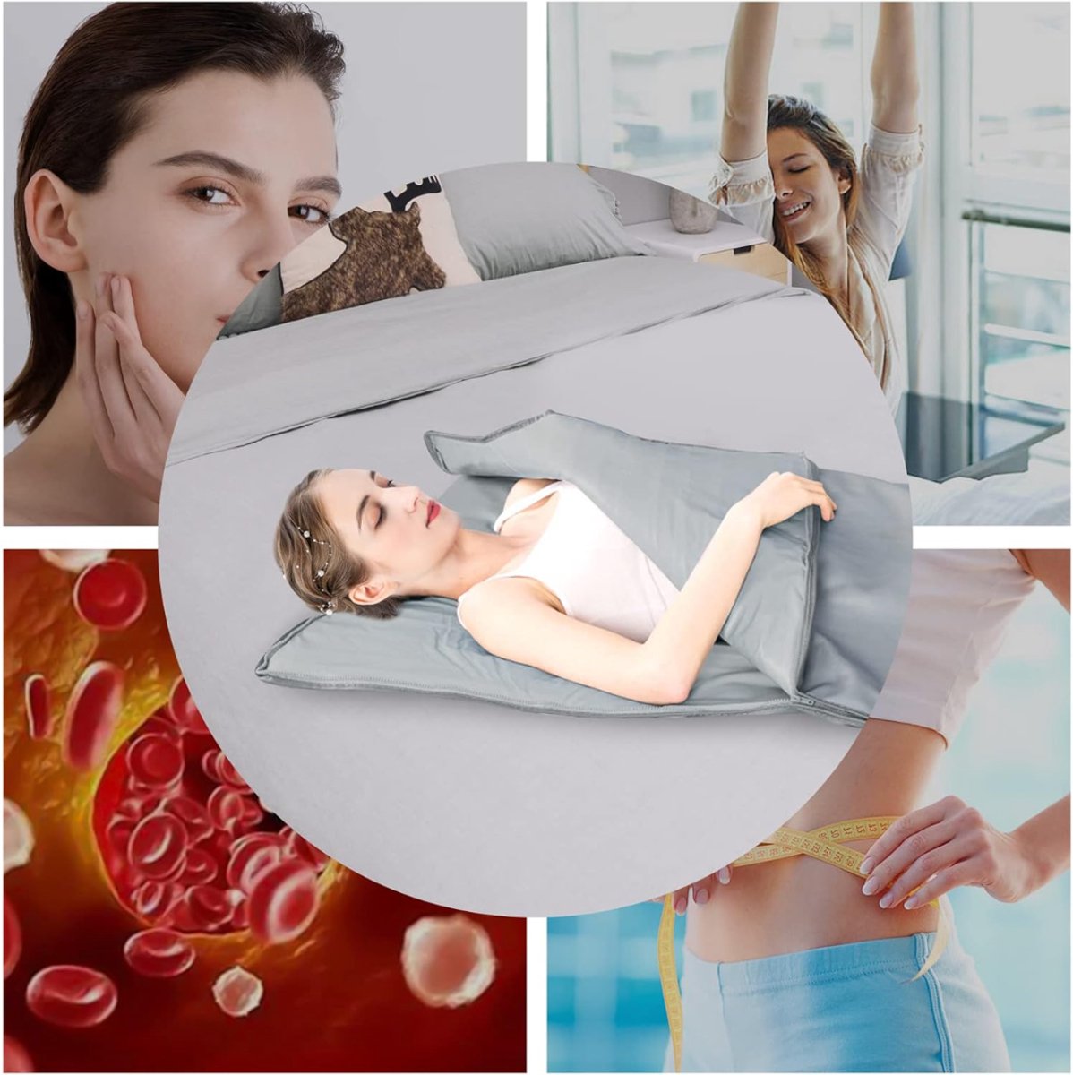 Groupe SEB DnA Infrarood Deken - Sauna Deken Grijs 45x35x20cm - afbeelding 2