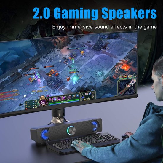 Soundbar PC - Speakerset Gaming - PC Speakers - Mini Speakers van Merkloos — afbeelding 3