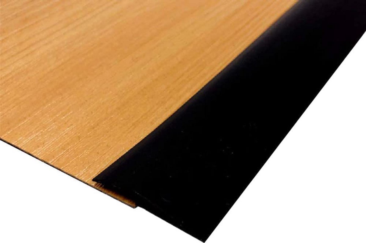 Zelfklevende PVC Laminaat Vloer Deurstrip - 3 Meter Zwart