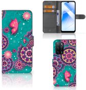 Étui pour téléphone portable OPPO A16/A16s | Etui à Rabat OPPO A54s Cercles et Papillons