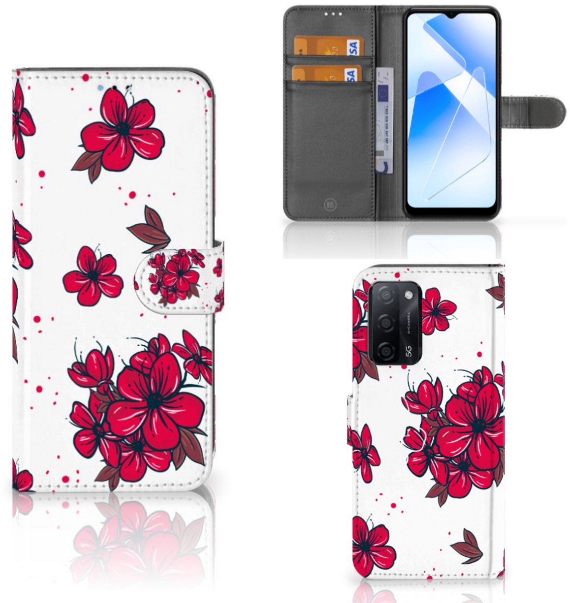 OPPO A16/A16s/A54s Hoesje Blossom Red